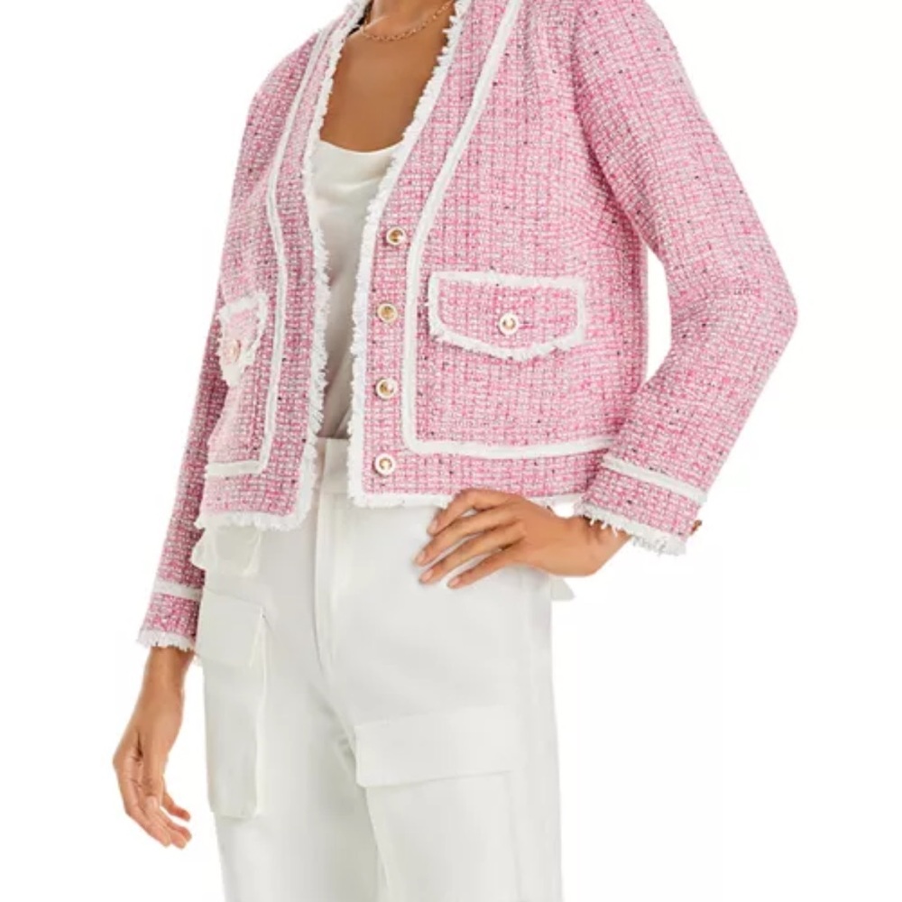 Aqua Pink Tweed Jacket (Bloomingdale’s)